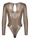 Bronzefarbener Langarm-Body Soranna im Rio-Style mit Glow-Look von Obsessive – Ansicht 4
