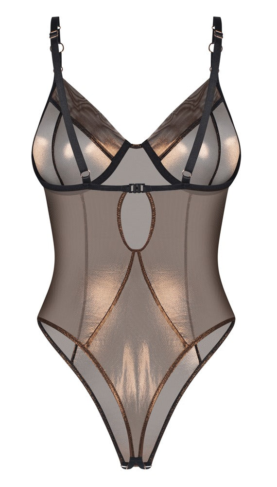 Bronzefarbener Body ouvert Soranna im knappen Rio-Style mit Glow-Look von Obsessive – Ansicht 7
