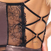 Schwarzer glamouröser Riobody mit schillernden Paspelierungen und Spitze von Cottelli LINGERIE – Ansicht 5