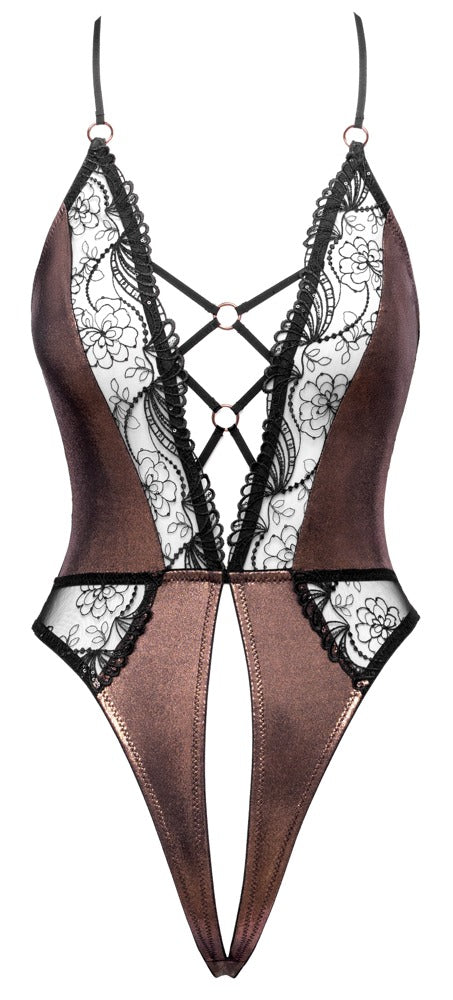 Schwarzer glamouröser Riobody mit schillernden Paspelierungen und Spitze von Cottelli LINGERIE – Ansicht 6