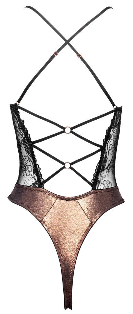 Schwarzer glamouröser Riobody mit schillernden Paspelierungen und Spitze von Cottelli LINGERIE – Ansicht 7