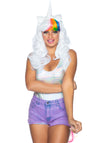 Kostümzubehör - Einhorn Perücke mit Regenbogen Detail | Leg Avenue