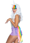 Kostümzubehör - Einhorn Perücke mit Regenbogen Detail | Leg Avenue