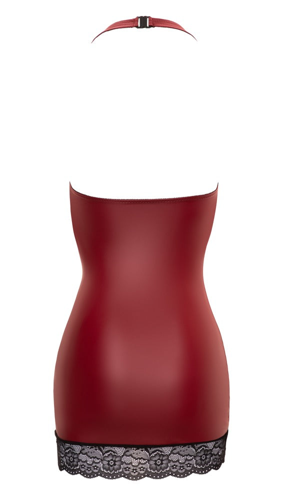 Rotes enganliegendes Minikleid mit Neckholder und Spitzeneinsätzen von Cottelli PARTY – Ansicht 7