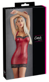 Rotes enganliegendes Minikleid mit Neckholder und Spitzeneinsätzen von Cottelli PARTY