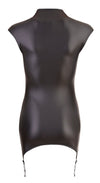 Schwarzes ärmelloses Kleid mit Reißverschluss und Strapshaltern von Cottelli PARTY – Ansicht 7