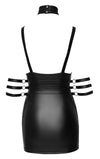 Schwarzes fesselndes Minikleid im Mattlook mit silberfarbenen Metallelementen von Cottelli BONDAGE – Ansicht 7