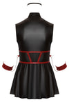 Schwarzes ärmelloses Minikleid mit Röckchen, Armfesseln und Maske in großen Größen von Cottelli BONDAGE – Ansicht 7