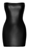 Trägerloses Wetlook-Minikleid mit Krokodilprägung von Noir Handmade – Ansicht 9