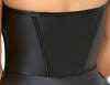 Schwarzes Tube-Minikleid im Corsagen-Style mit Formstäben und Haken-Verschluss von Cottelli PARTY – Ansicht 6