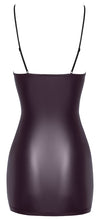 Dunkellilafarbenes Träger-Minikleid im Mattlook mit Zierschnürungen von Cottelli PARTY – Ansicht 8