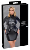 Schwarzes enges Langarm-Minikleid im Mattlook mit zwei Armfesseln von Cottelli BONDAGE