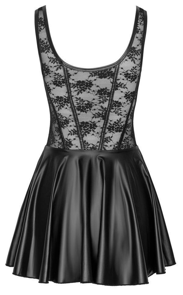 Schwarzes verführerisches Minikleid aus Spitze und Mattlook von Cottelli PARTY – Ansicht 6