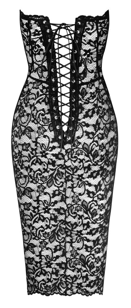 Elegantes Midikleid mit Rückenschnürung und Stäbchenstützung von Noir Handmade – Ansicht 11