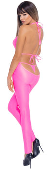 Neonpinkfarbener Overall mit Rio-String im Mattglanz von Cottelli PARTY – Ansicht 5