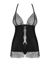 Schwarzes Set Chiccanta mit luftigem Babydoll und Tanga von Obsessive – Ansicht 3