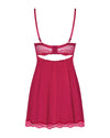Rotes Set Rosalyne mit Babydoll und Tanga aus weicher Spitze von Obsessive – Ansicht 4