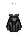 Schwarzes Babydoll Serafia mit Spitzenstring in transparentem Design von Obsessive – Ansicht 4