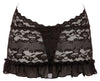 Schwarzes Dessouskleid aus floraler Spitze mit Neckholder und Zierketten von Cottelli – Ansicht 6