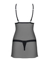 Schwarzes Set mit Chemise und Tanga und pikanten Cups von Obsessive – Ansicht 4
