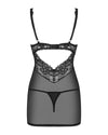 Schwarzes Set mit atemberaubender Chemise und Tanga von Obsessive – Ansicht 4