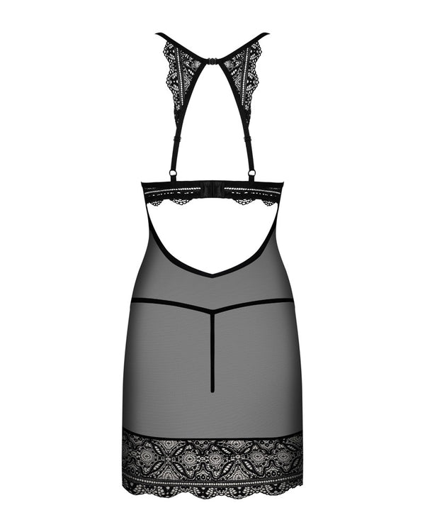 Schwarzes Set Renelia mit super sexy Chemise und Tanga von Obsessive – Ansicht 4