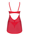 Rotes Set Chilisa mit filigranem Babydoll und Spitzen-String von Obsessive – Ansicht 4