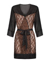 Schwarzer Kimono Allunes mit semitransparentem Leoprint von Obsessive – Ansicht 3
