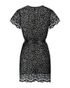 Tiefschwarzes Giully Peignoir mit Leopardenmuster von Obsessive – Ansicht 4