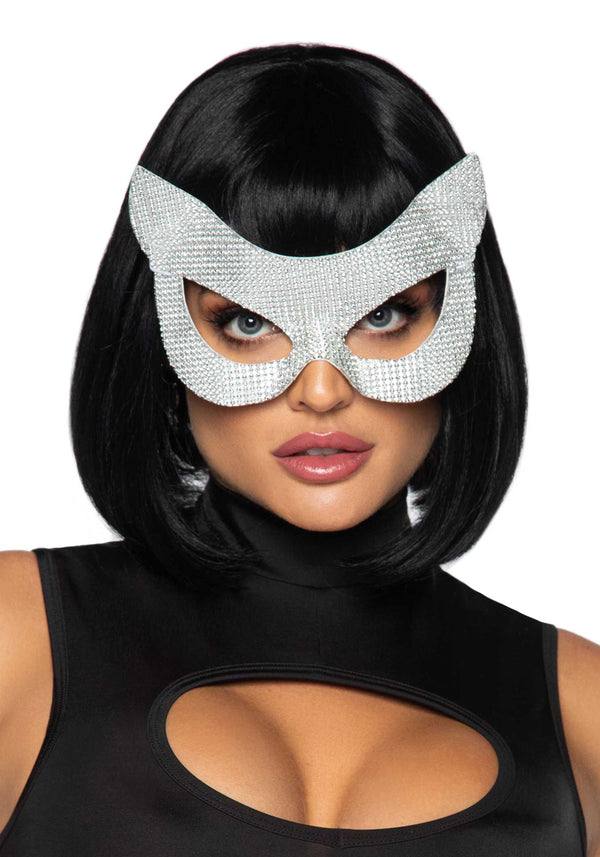 Kostümzubehör - Katzenmaske mit glitzernden Strasssteinen | Leg Avenue
