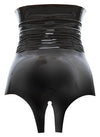 Schwarzer hoch geschnittener Latex-Slip mit Schritt-Schlitz von Late X – Ansicht 6