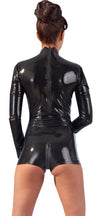 Schwarzer busenfreier Latex-Body mit zwei Reißverschlüssen von Late X – Ansicht 4