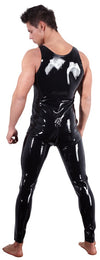 Schwarzer hautenger Latex-Overall mit Schritt-Reißverschluss von Late X – Ansicht 3