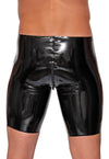 Schwarze enge Latex-Pants mit längerem Bein und Reißverschluss von Late X – Ansicht 4