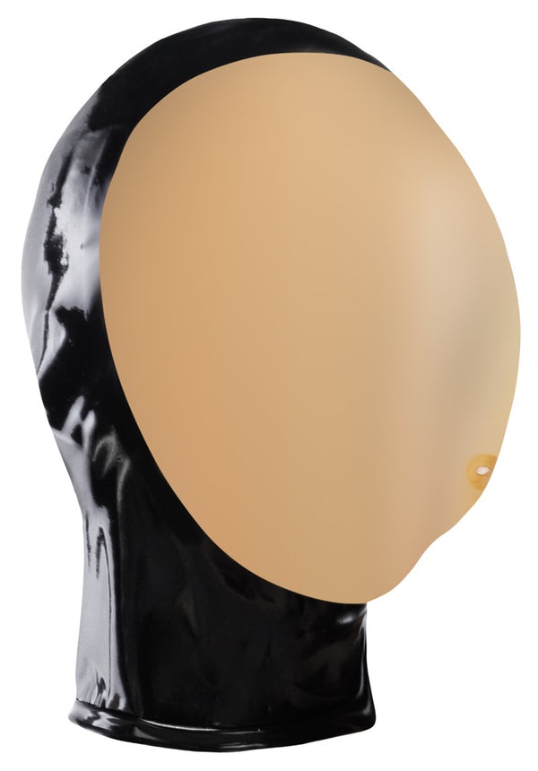 Schwarze Latex-Vakuum-Maske mit erweitertem Gesichtsfeld und Atemloch von Late X – Ansicht 6