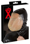 Schwarze Latex-Vakuum-Maske mit erweitertem Gesichtsfeld und Atemloch von Late X