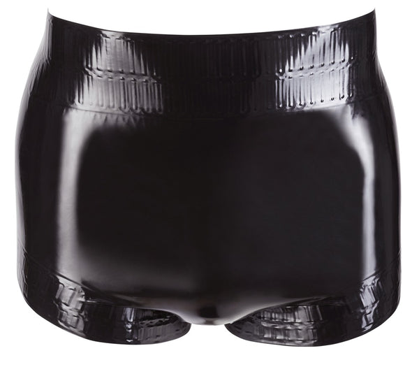Schwarzer Latex-Windelslip mit wellig geprägten Rändern von Late X – Ansicht 4