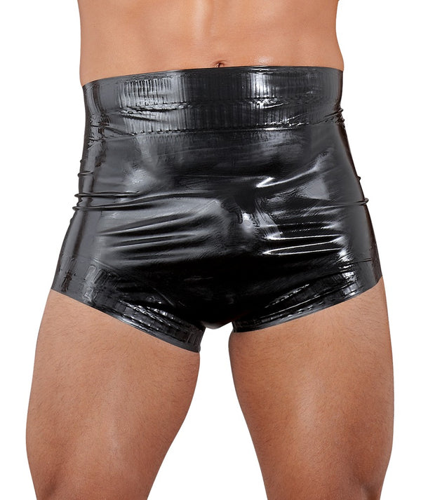 Schwarzer Latex-Windelslip mit wellig geprägten Rändern von Late X – Ansicht 2