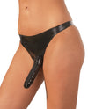 Schwarzer Latex-Slip mit Außen-Dildo und zweitem Innen-Dildo von Late X – Ansicht 2