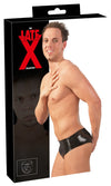 Schwarzer Latex-Slip mit integriertem Anal-Dildo (Ø 4 cm) von Late X
