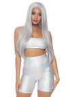 Holografisches Bandeau Top mit passendem Shorts Set Glanz Effekt | Leg Avenue