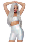 Holografisches Bandeau Top mit passendem Shorts Set Glanz Effekt | Leg Avenue