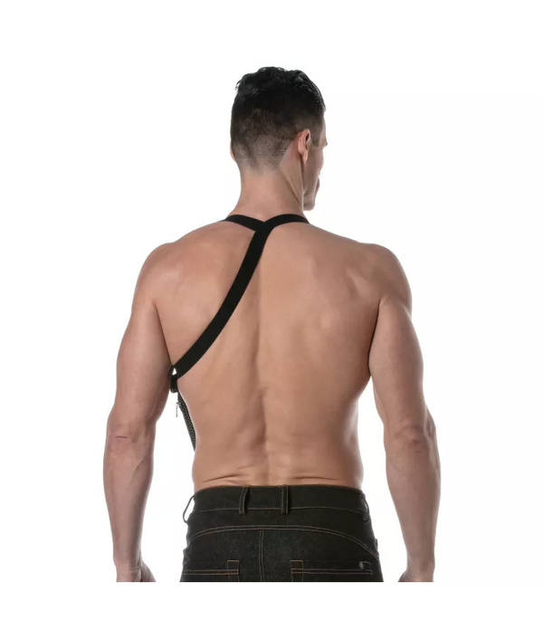 Schwarzes 3D Elastic Pocket-Harness von TOF Paris – Ansicht 4