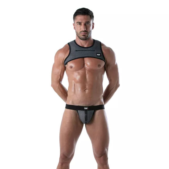 Jockstrap mit 3D Mesh & Druckknöpfen - Komfort & Style Grau | TOF Paris