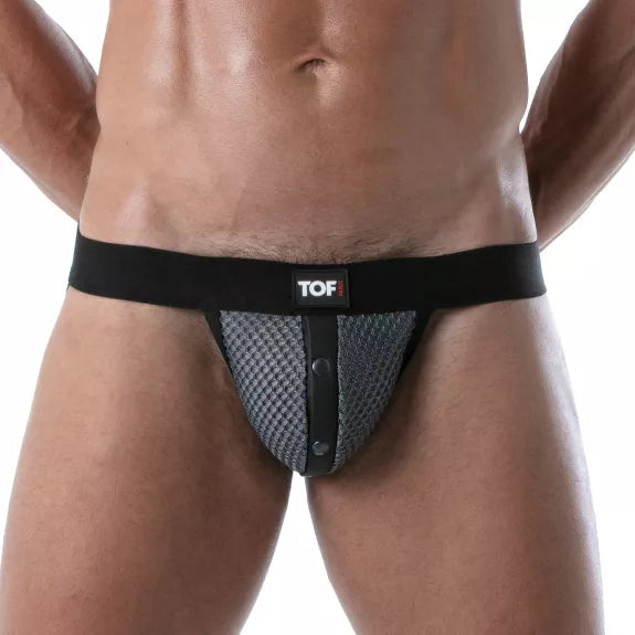 Jockstrap mit 3D Mesh & Druckknöpfen - Komfort & Style Grau | TOF Paris