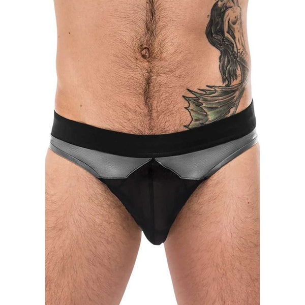 Herren-Slip mit transparentem Schritt für Herren - Grau | Shots