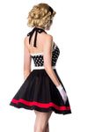 Neckholder Kleid schwarz/weiß/rot | Belsira SALE