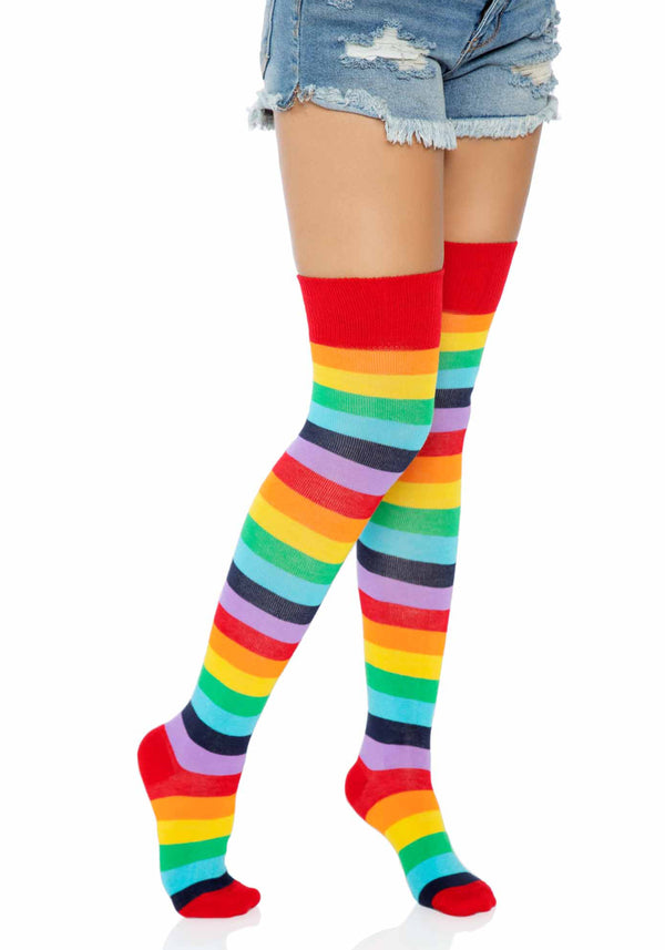 Regenbogen Overknee Strümpfe - Bunte Kniestrümpfe | Leg Avenue