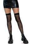 Sexy Overknee-Strümpfe mit Yin Yang Netzoptik in Schwarz | Leg Avenue