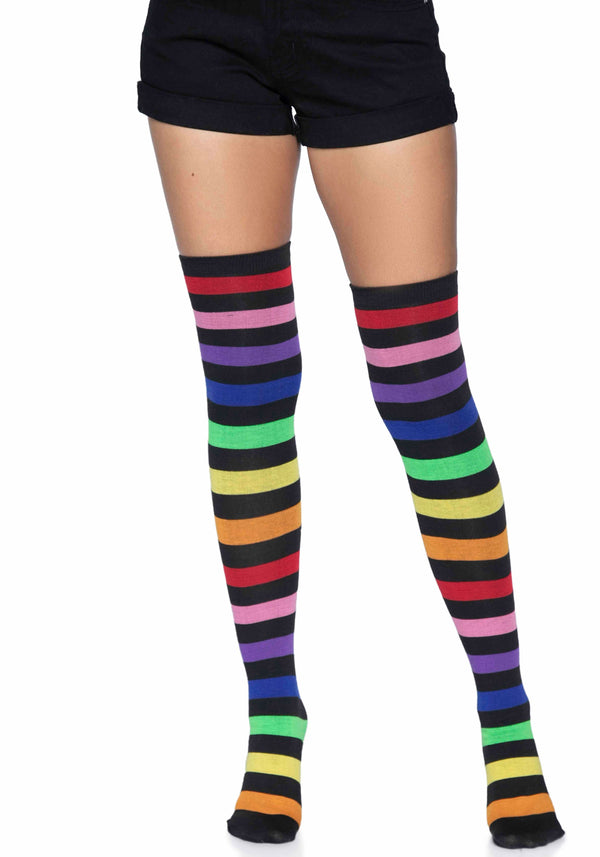 Regenbogen Overknee Strümpfe - Bunte Kniestrümpfe | Leg Avenue